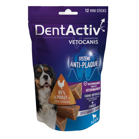 Leckerlis für ausgewachsene Hunde klein <10kg Mundhygiene Huhn Dentactiv VETOCANIS