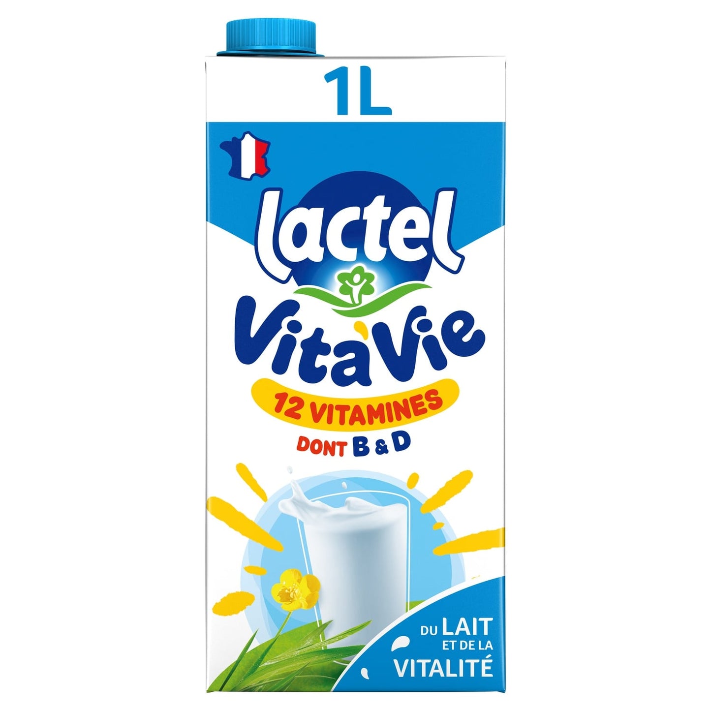Lait Demi-Ecrémé Vitaminé Sans Sucres 1% MG LACTEL
