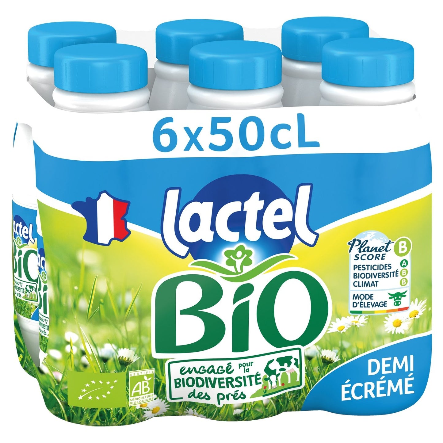 Lait Bio Demi-Ecrémé UHT LACTEL