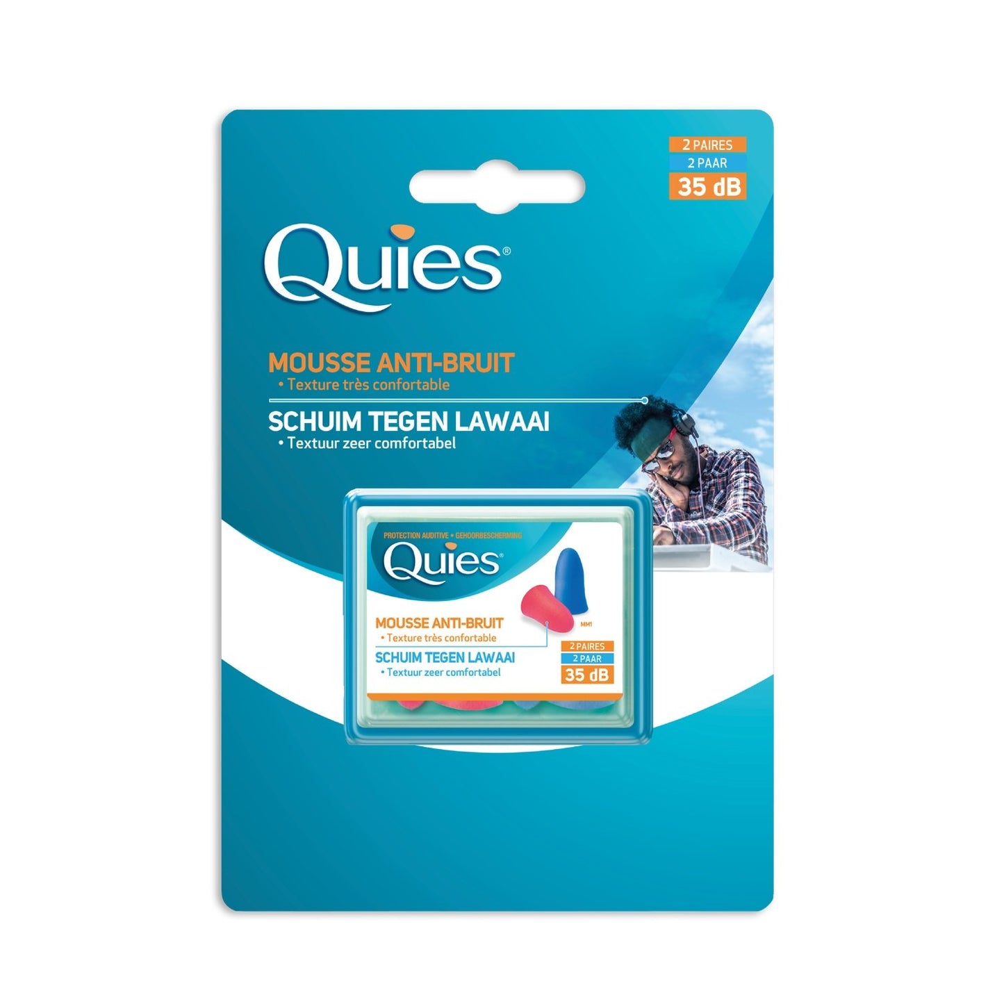 Protections Auditives Mousse Disco X2 QUIES le paquet de 2 paires