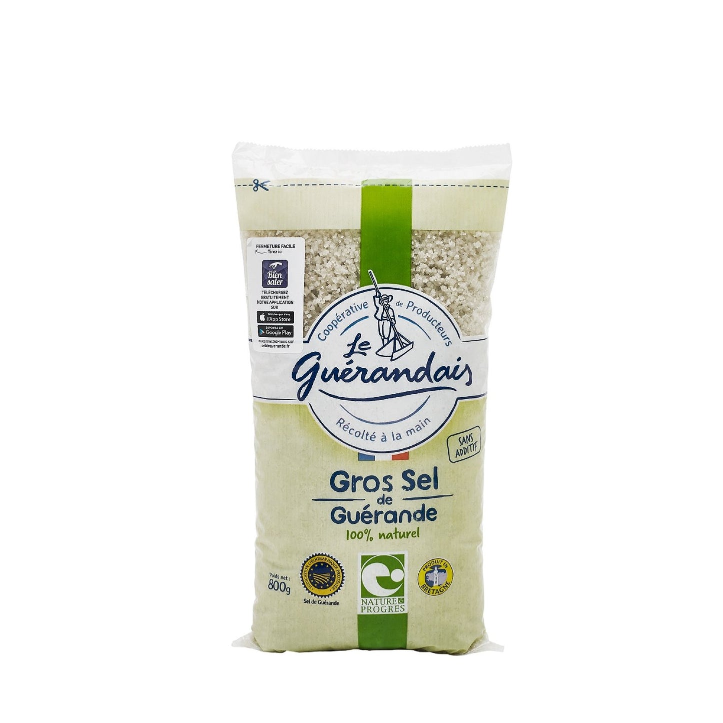 Gros Sel de Guérande IGP LE GUERANDAIS le sac de 800g