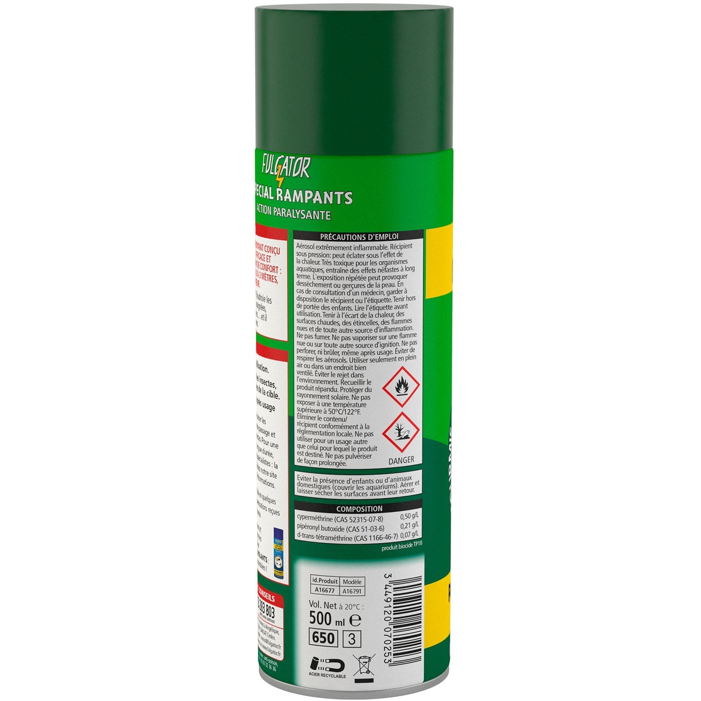 Insecticide Spray Fourmis Araignées et Cafards Sans Parfum FULGATOR