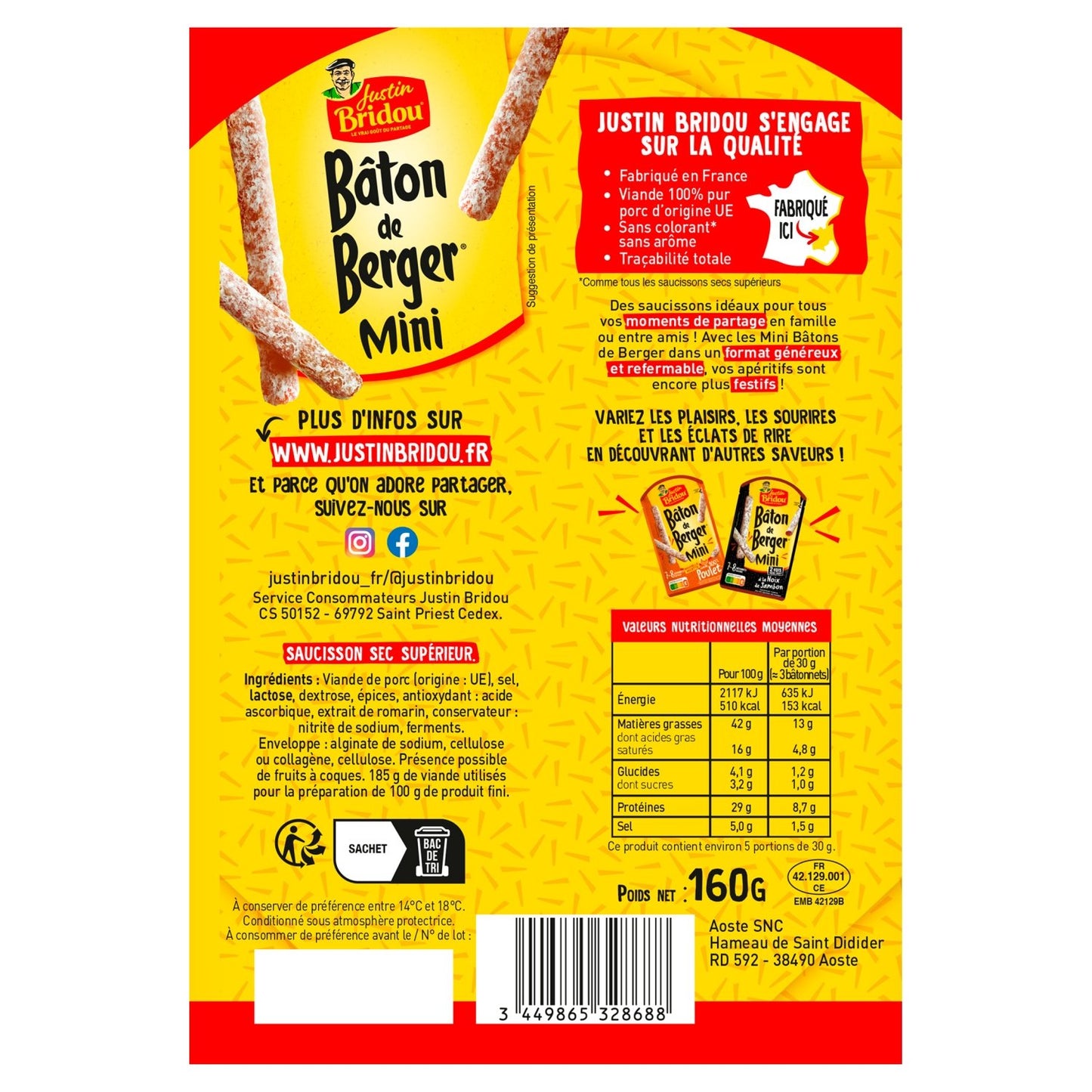 JUSTIN BRIDOU Natural Dry Sausage