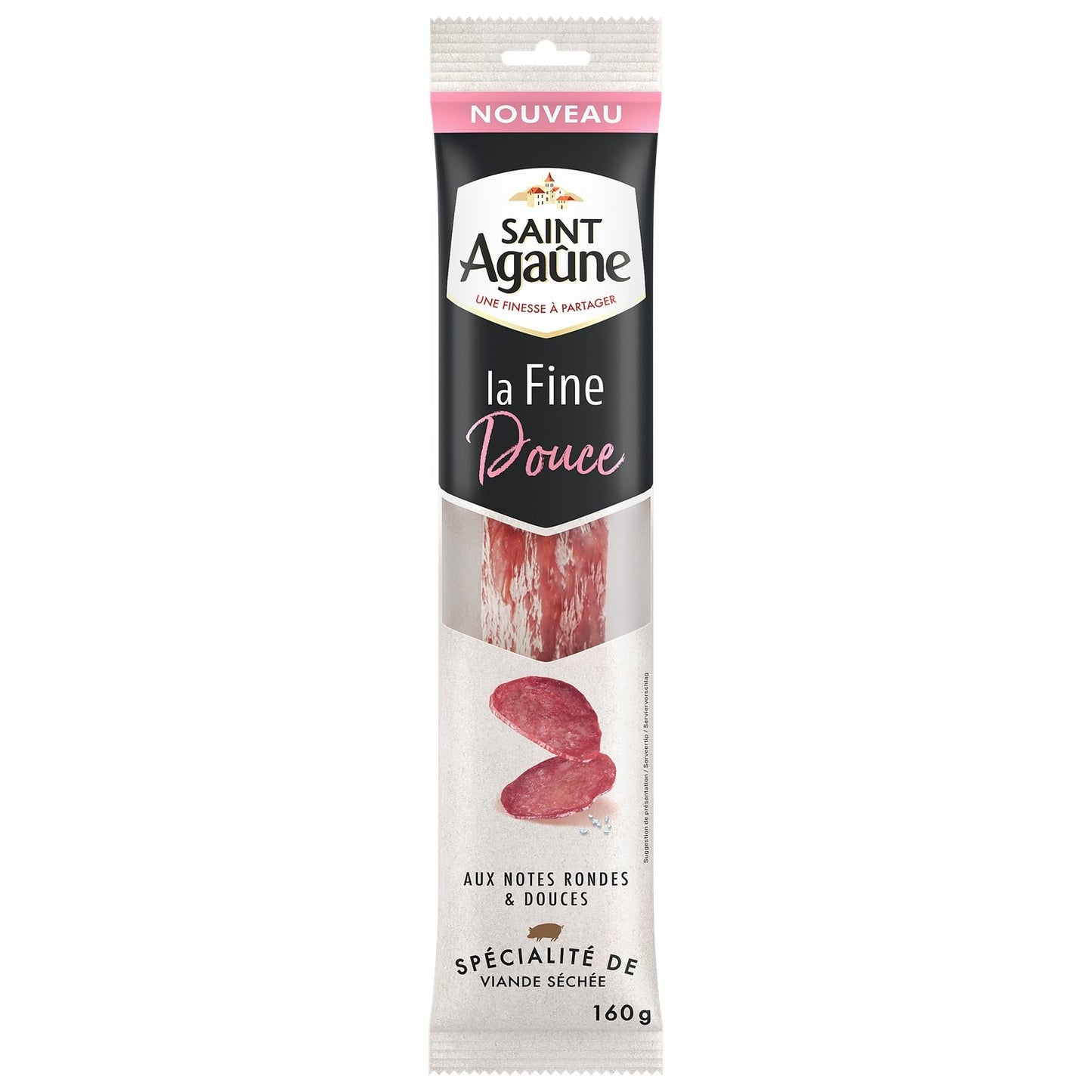 Saucisse Sec la Fine Douce SAINT AGAUNE le sachet de 160g