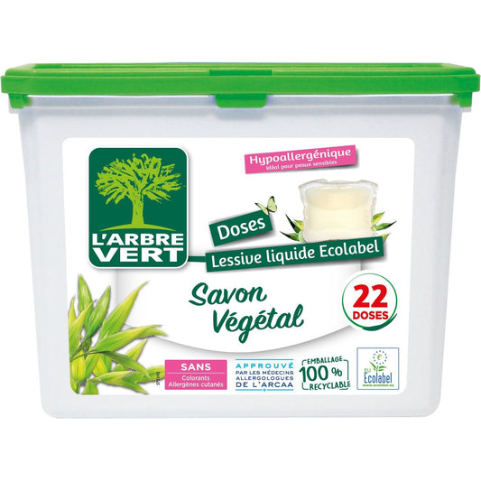 Lessive Capsule Savon Végétal L'ARBRE VERT