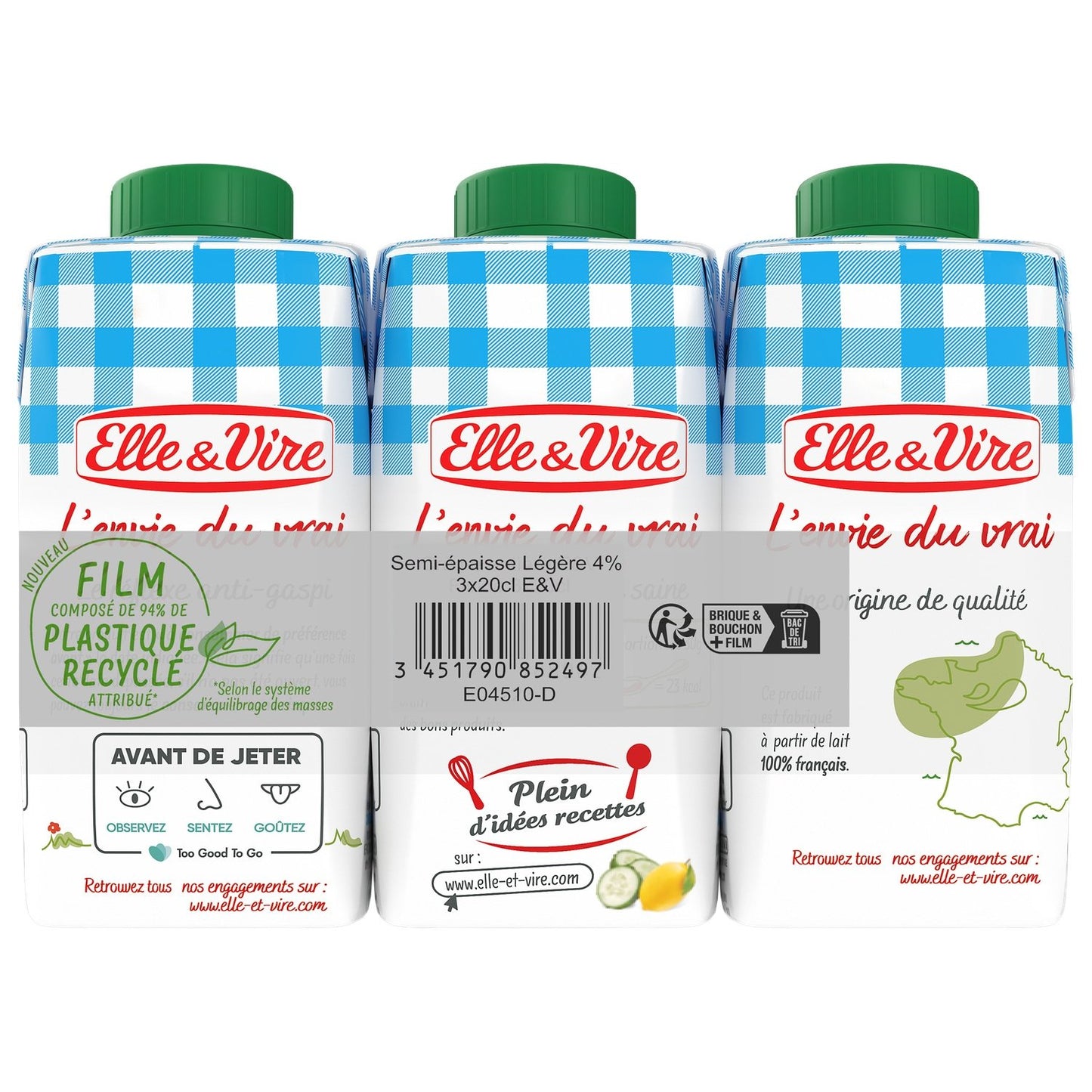 Crème UHT Semi-Épaisse Extra-Légère Elle & VIRE