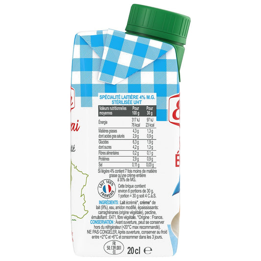 Crème UHT Semi-Épaisse Extra-Légère Elle & VIRE