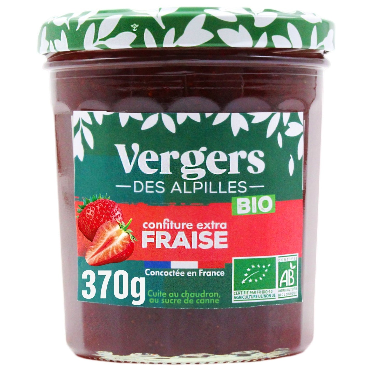 Confiture Fraise Bio VERGERS DES ALPILLES Le pot de 370g