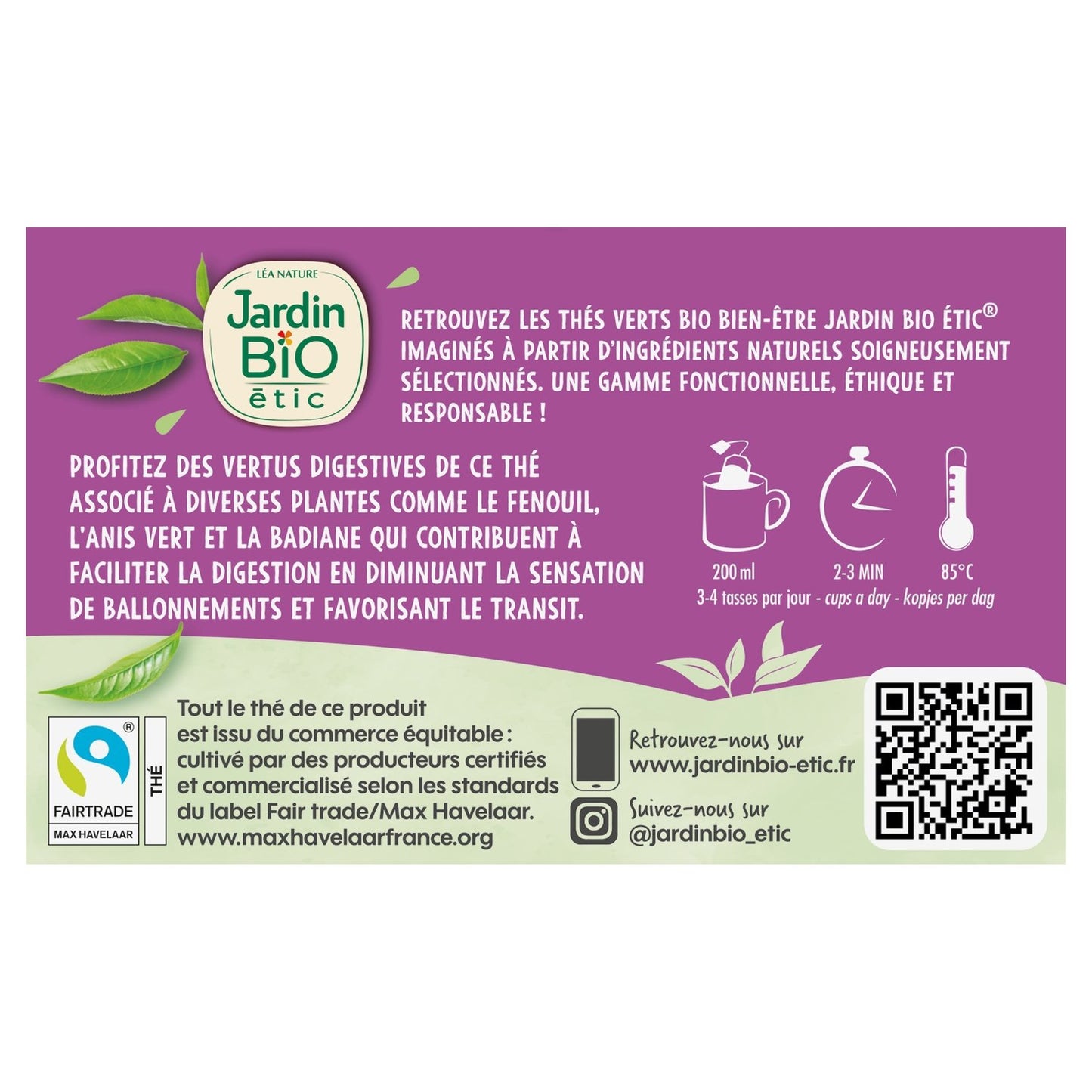 Organic Green Tea Digestion JARDIN BIO ETIC