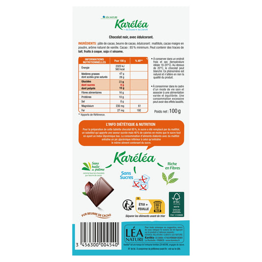 Dunkle Schokolade S/Zucker KARELEA