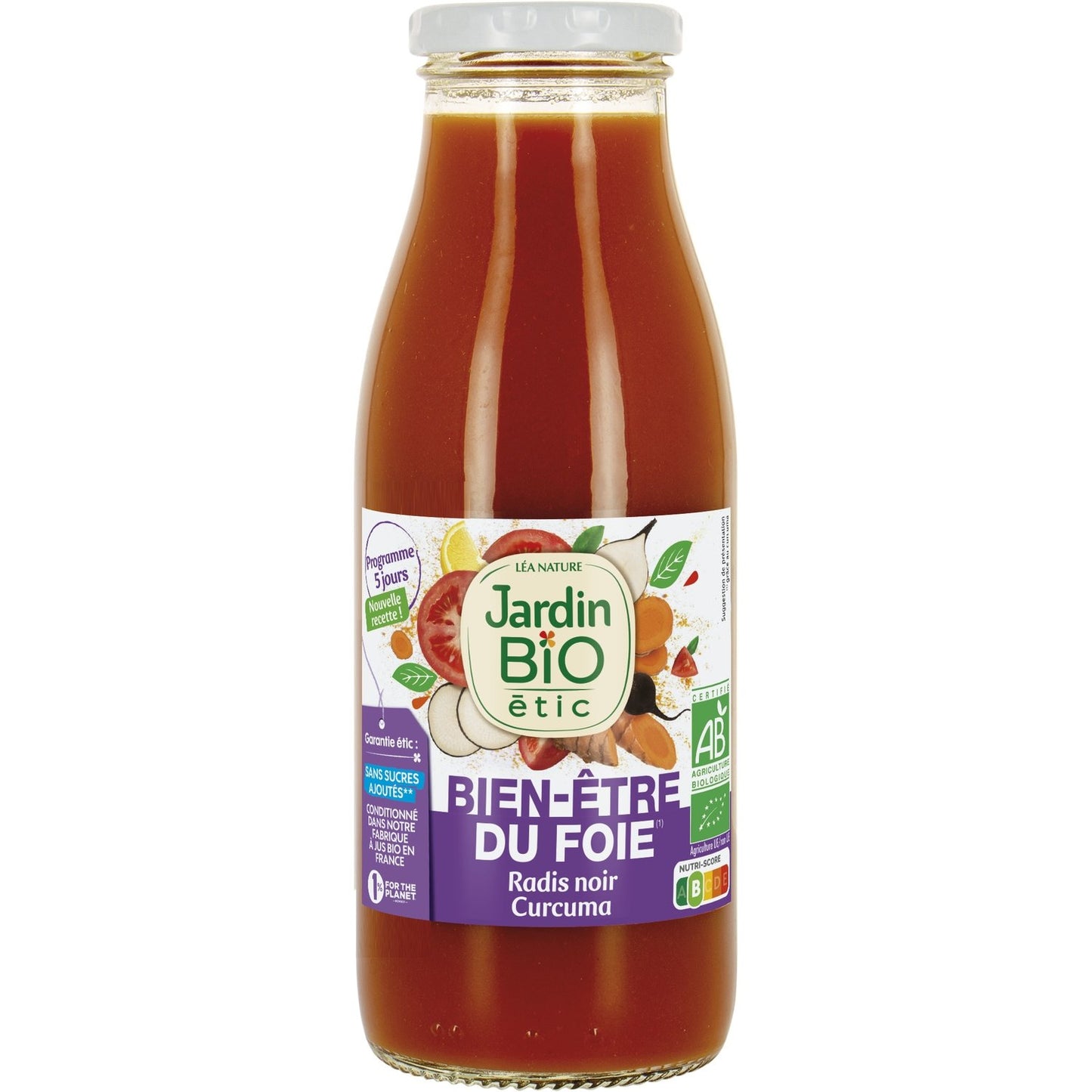 Jus Bien Être Foie Sans Sucres Ajoutés Bio JARDIN BIO ETIC la bouteille de 50cL