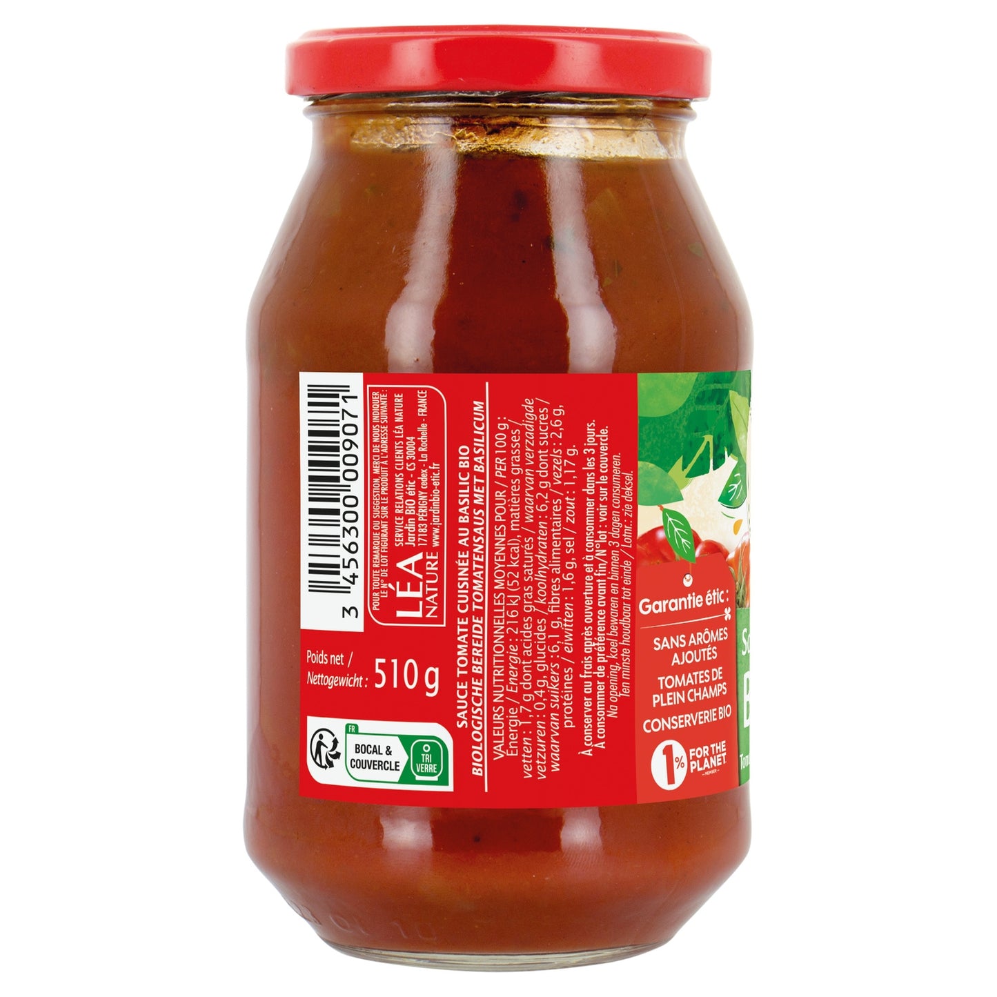Organic Tomato Sauce with Basil JARDIN BIO ETIC