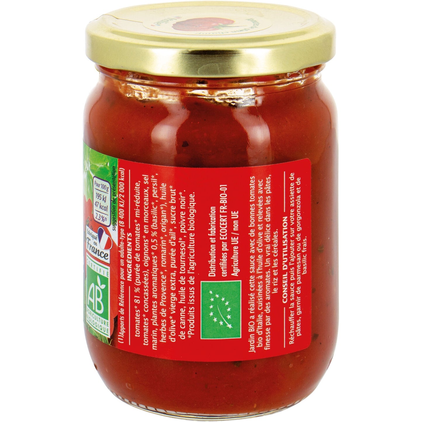 Organic Provençal Tomato Sauce JARDIN BIO ETIC