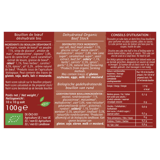 Bouillons de Cubes Bœuf Bio JARDIN BIO ETIC
