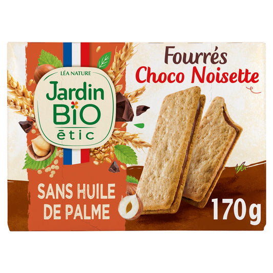 Biscuits Crousti Fourrés Chocolat Noisette Bio JARDIN BIO ETIC