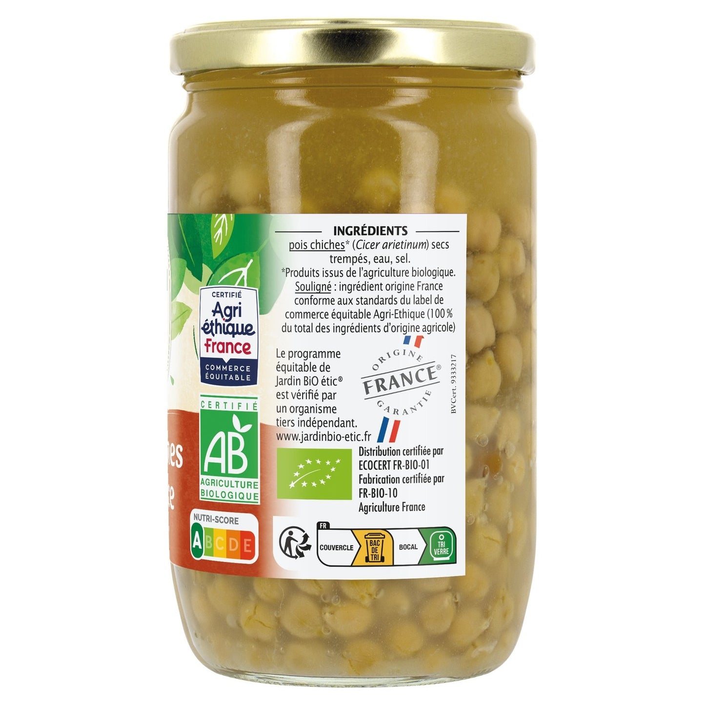 Organic Chickpeas JARDIN BIO ETIC