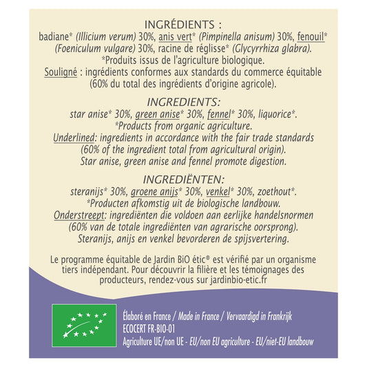 Infusion Digestion Légère Bio JARDIN BIO ETIC