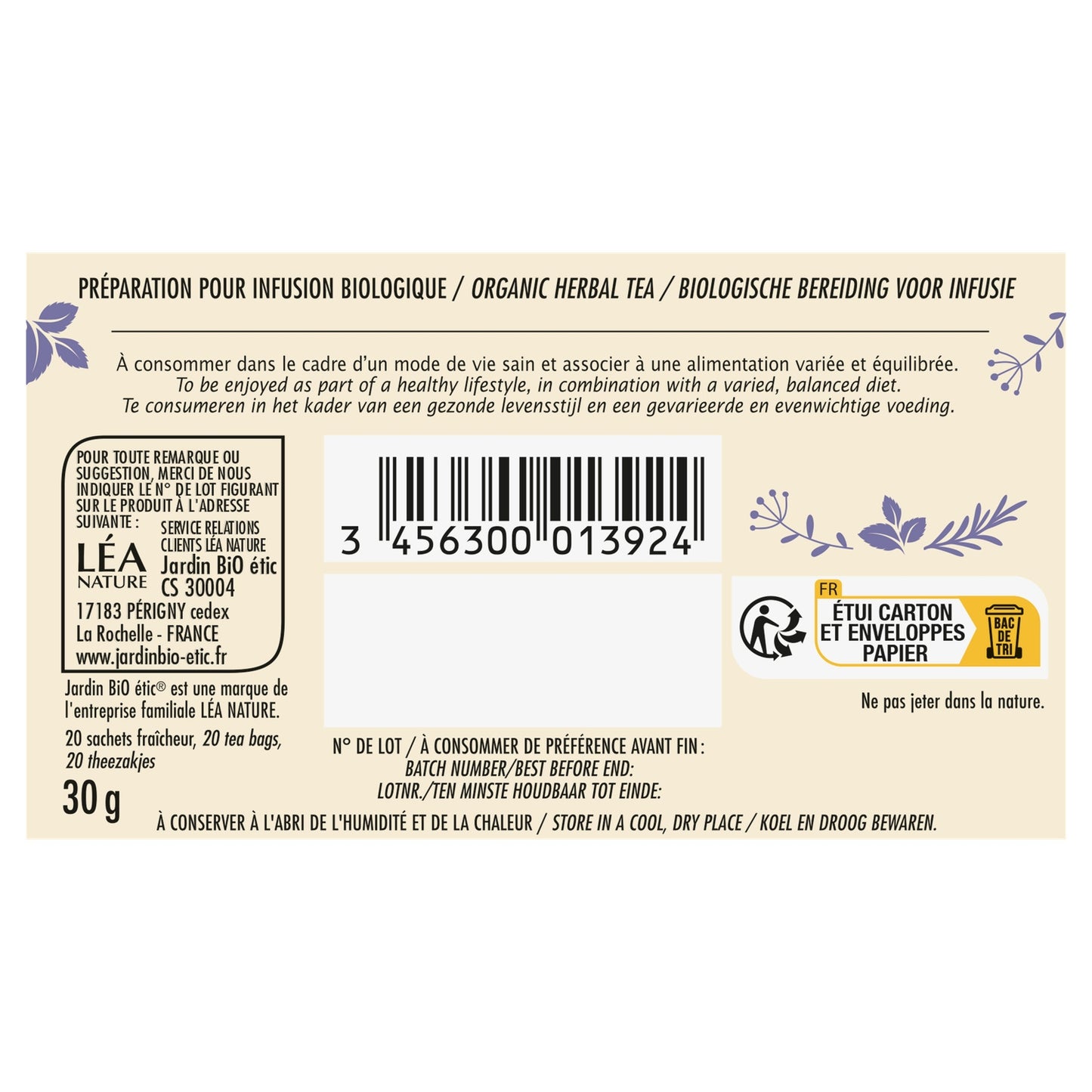 Infusion Digestion Légère Bio JARDIN BIO ETIC