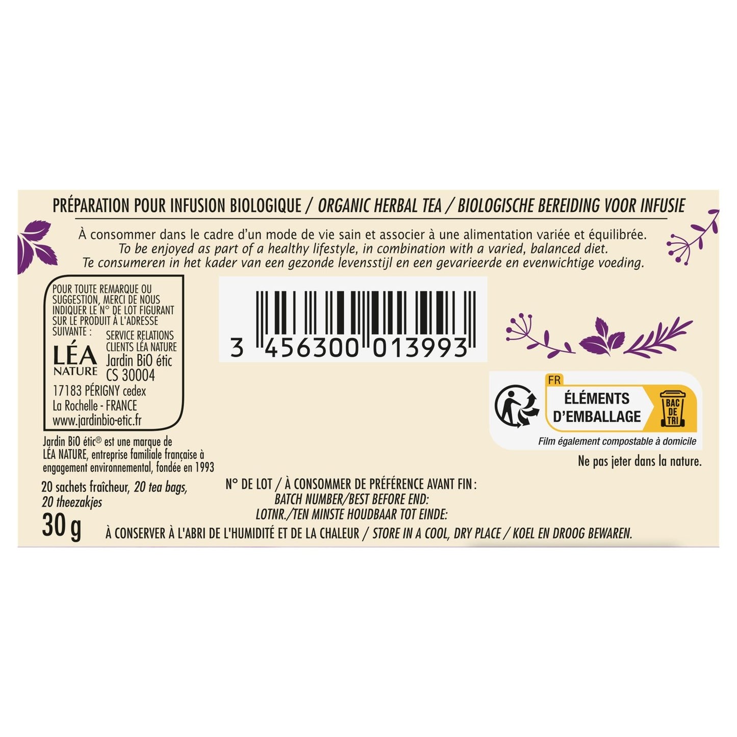 Infuso per il benessere del ventre biologico JARDIN BIO ETIC