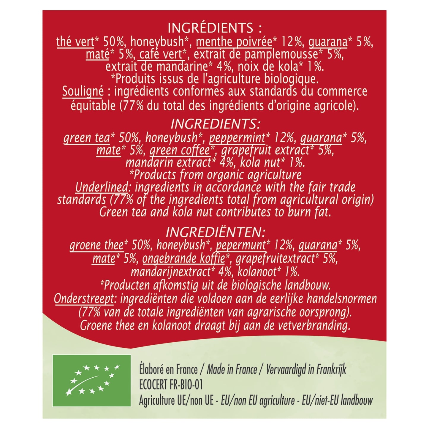Thé Vert Bruleur Bio JARDIN BIO ETIC