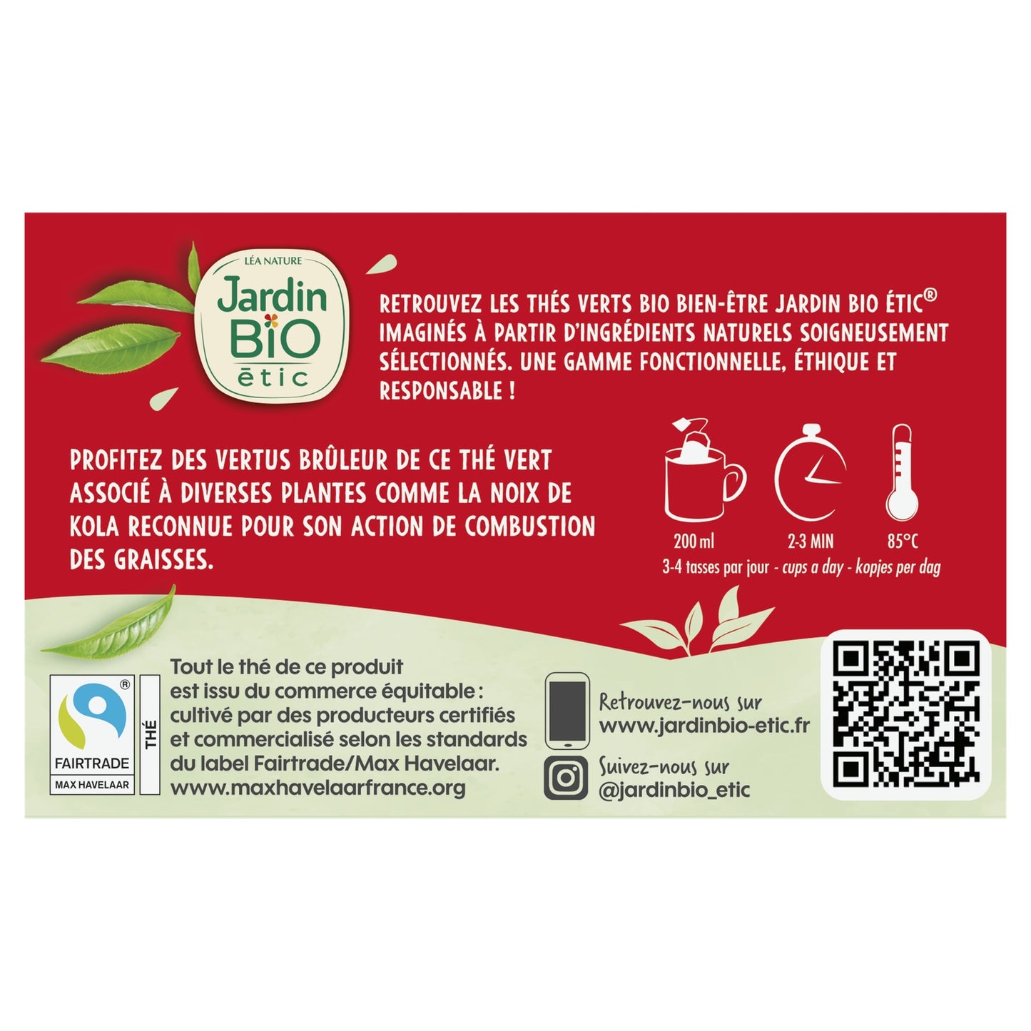 Thé Vert Bruleur Bio JARDIN BIO ETIC