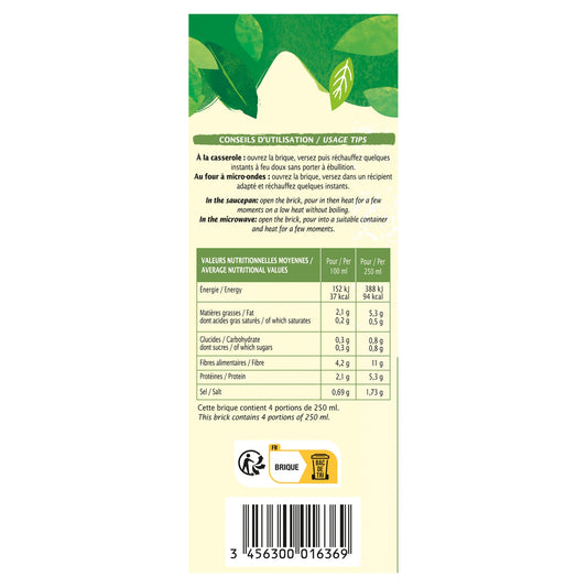 Velouté Petits Pois Légumes Verts Bio JARDIN BIO