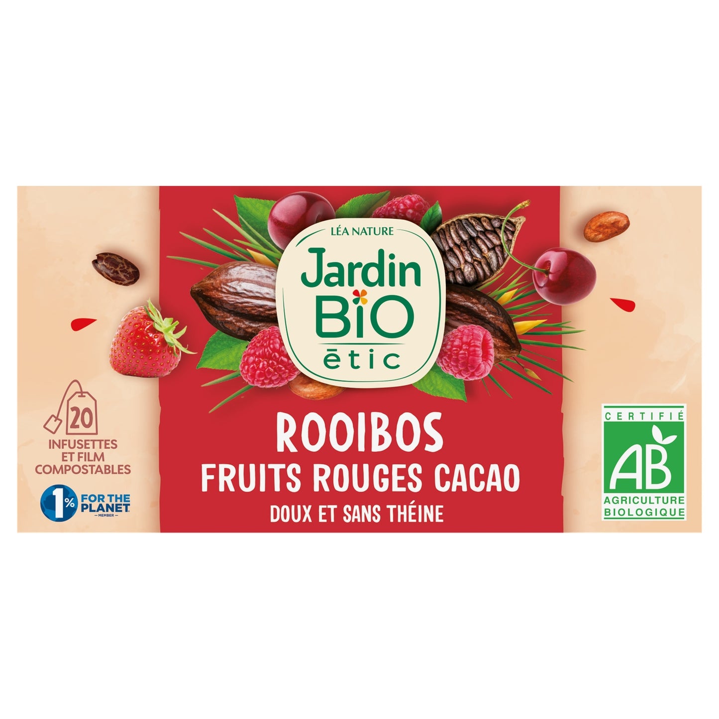 Infusion Rooibos Cacao Fruits Rouge Bio JARDIN BIO ETIC
