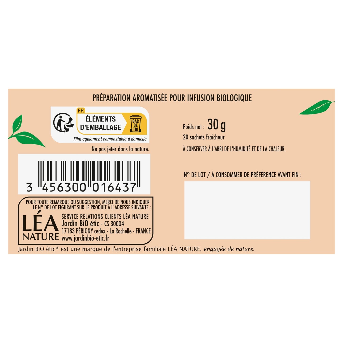 Infusion Rooibos Cacao Fruits Rouge Bio JARDIN BIO ETIC