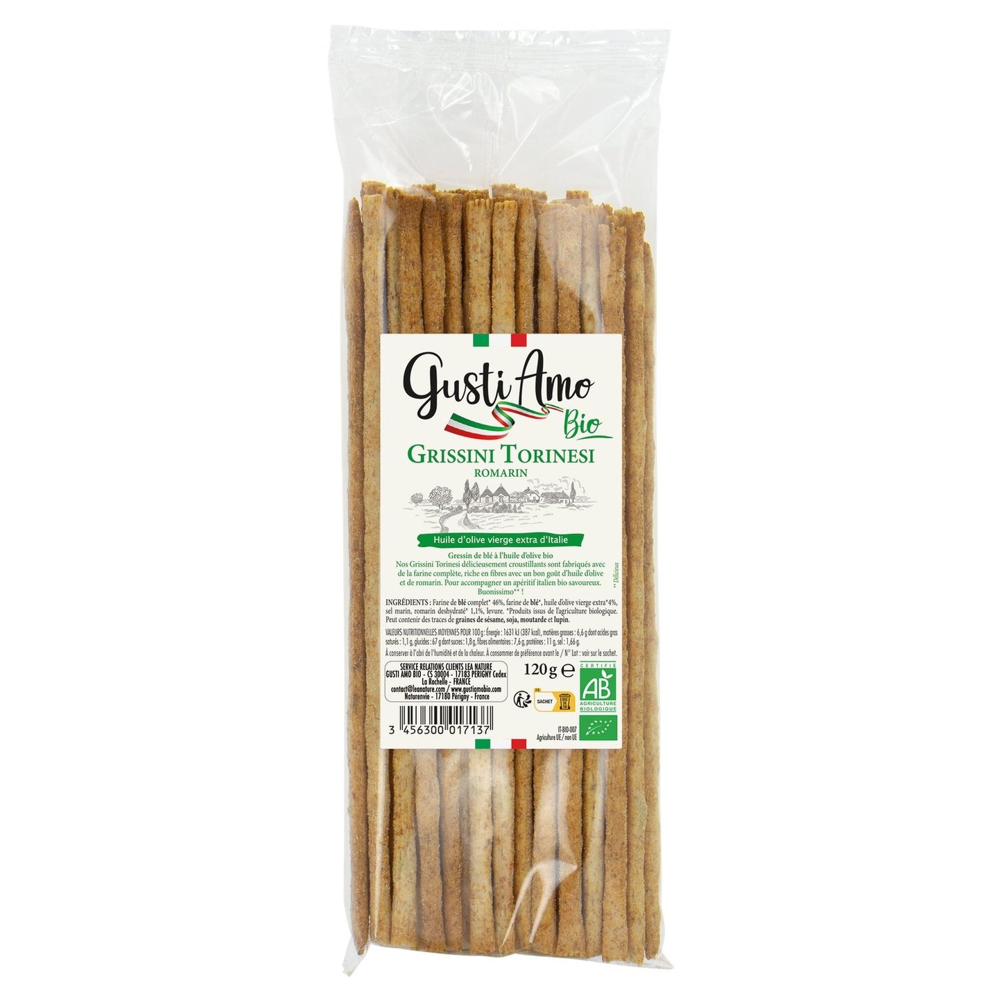Grissini de alecrim biológicos GUSTI AMO BIO