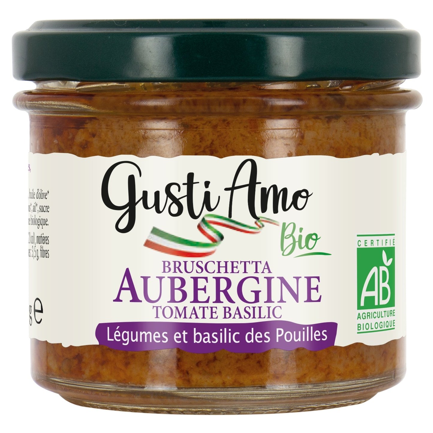 Bruschetta Tartinable Aubergine Bio GUSTI AMO BIO le pot de 100g