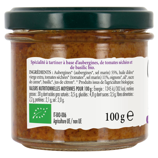 Bruschetta Tartinable Aubergine Bio GUSTI AMO BIO