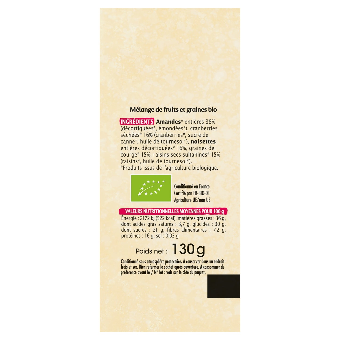 Bio Mandel-Cranberry-Mix ohne Salzzusatz BIO GARTEN