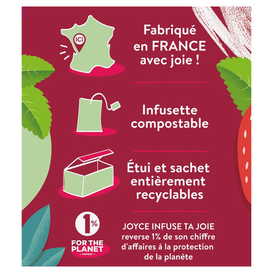 Thé Blanc Saveur Fraise et Menthe Plaisir JOYCE
