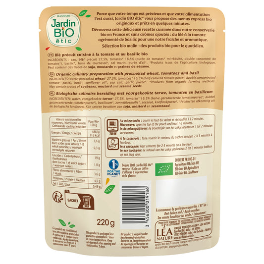 Blé Tomate Basilic Bio JARDIN BIO