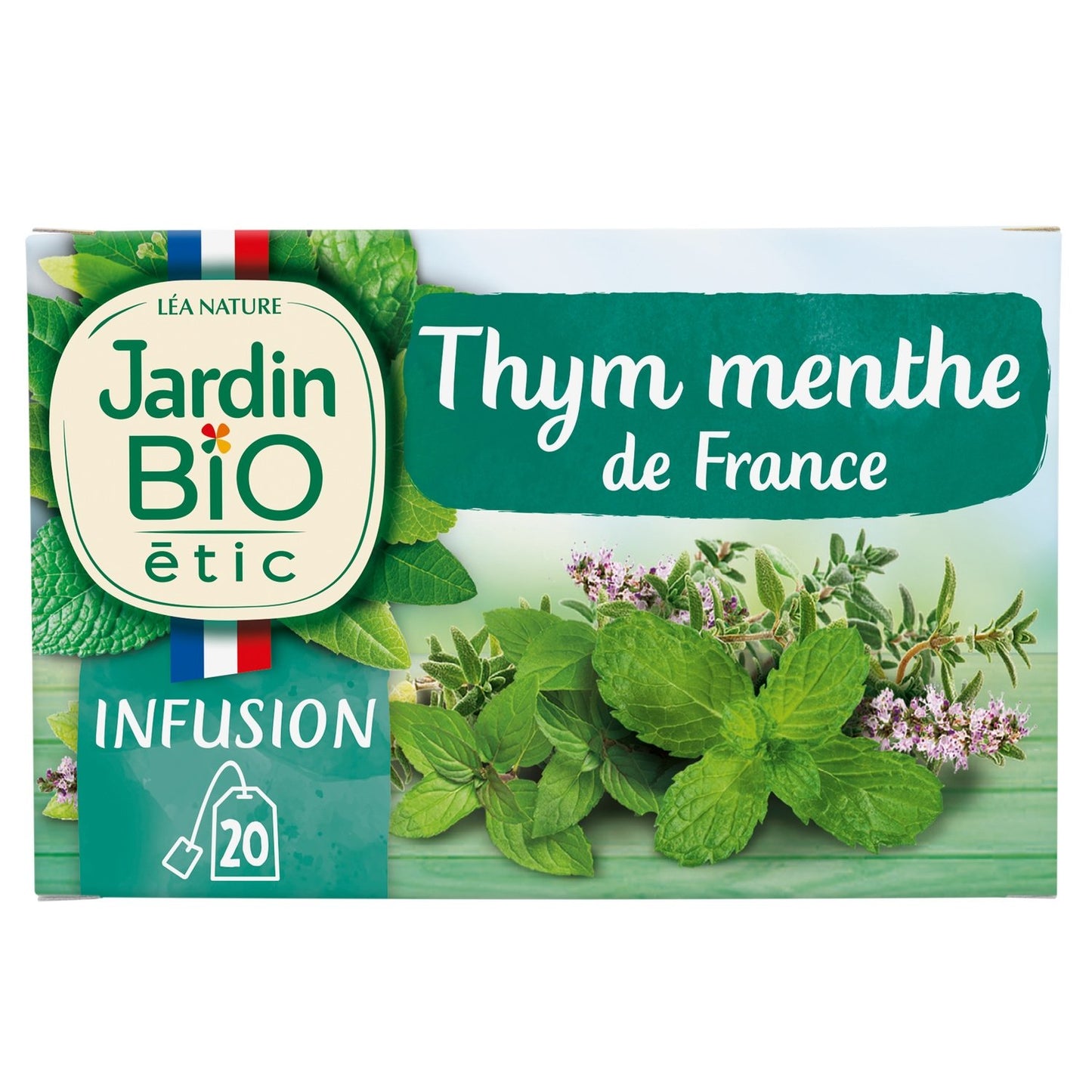 Infusion Thym Menthe Bio JARDIN BIO ETIC la boîte de 20 sachets
