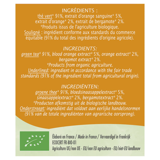 Thé Vert Orange Bergamote Bio JARDIN BIO ETIC