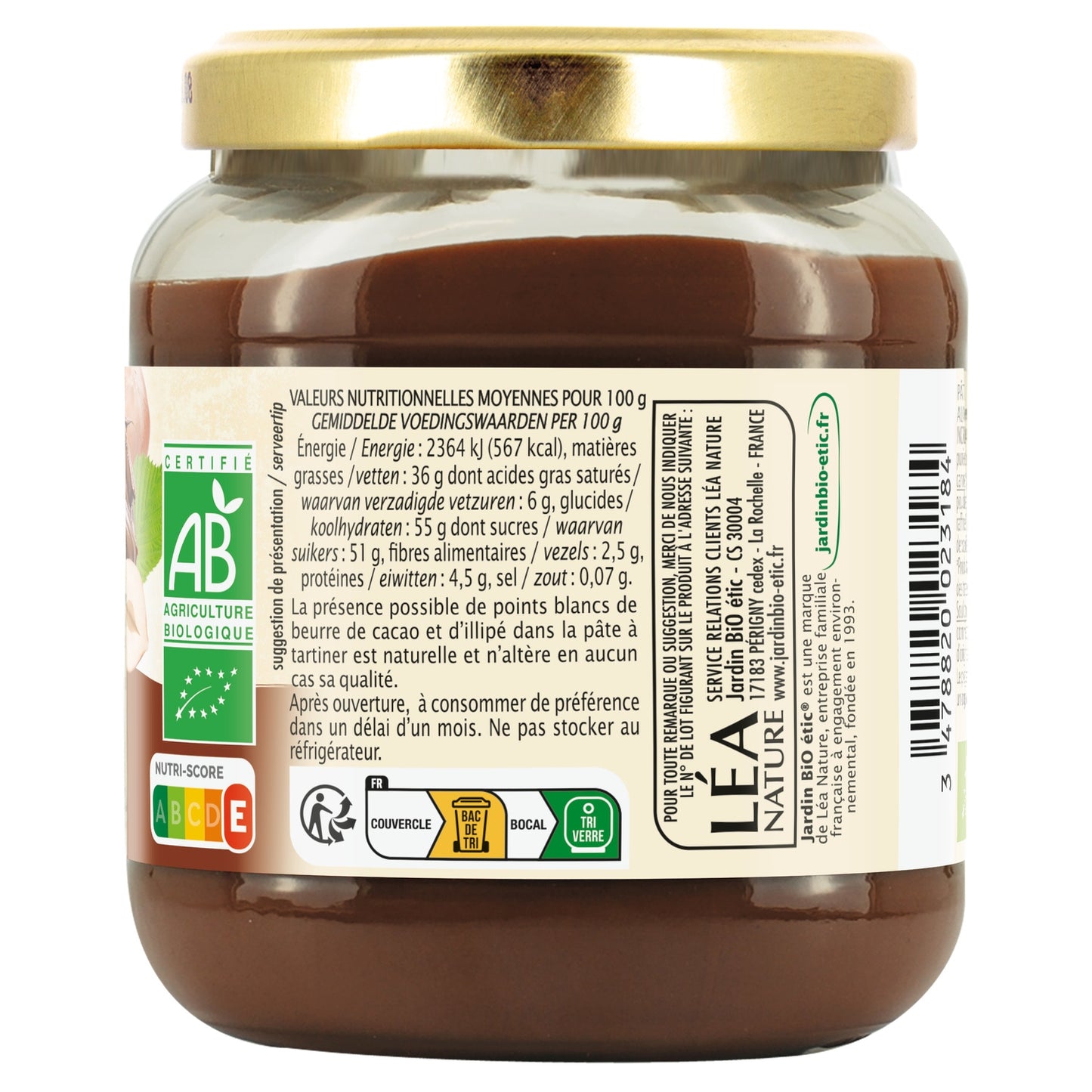 Organic Chocolate Hazelnut Spread JARDIN BIO ETIC