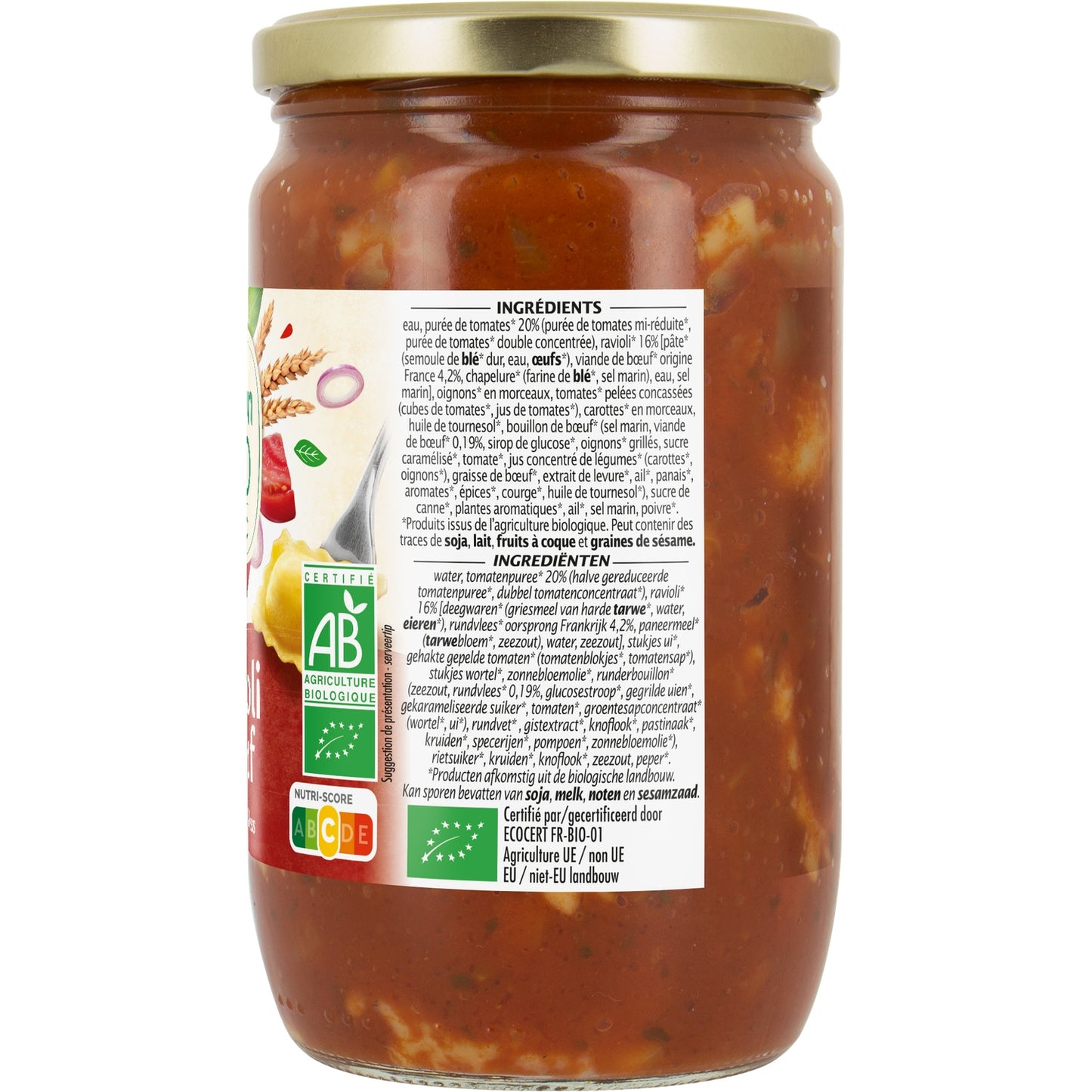Bio-Rindfleisch-Ravioli JARDIN BIO ETIC