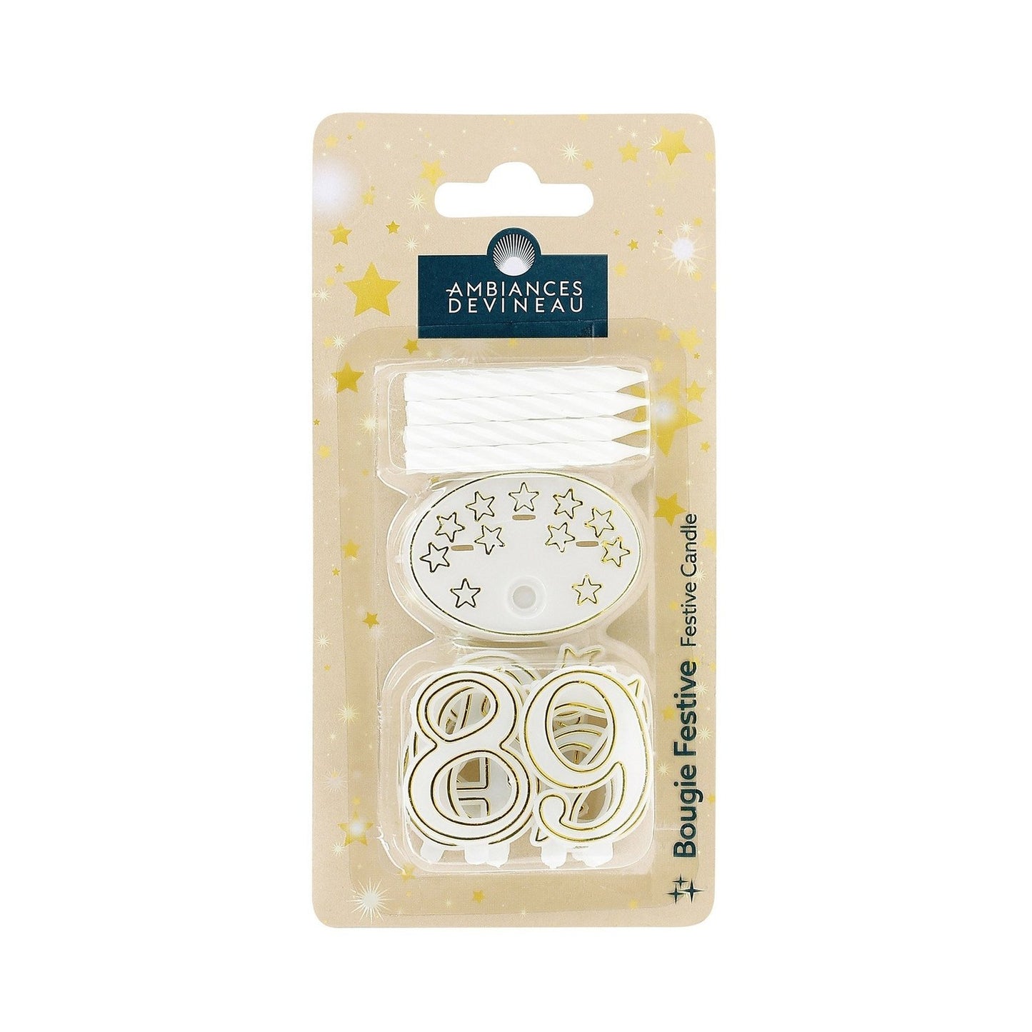 Candle with Plastic Numbers from 0 to 9 X8 AMBIANCES DEVINEAU