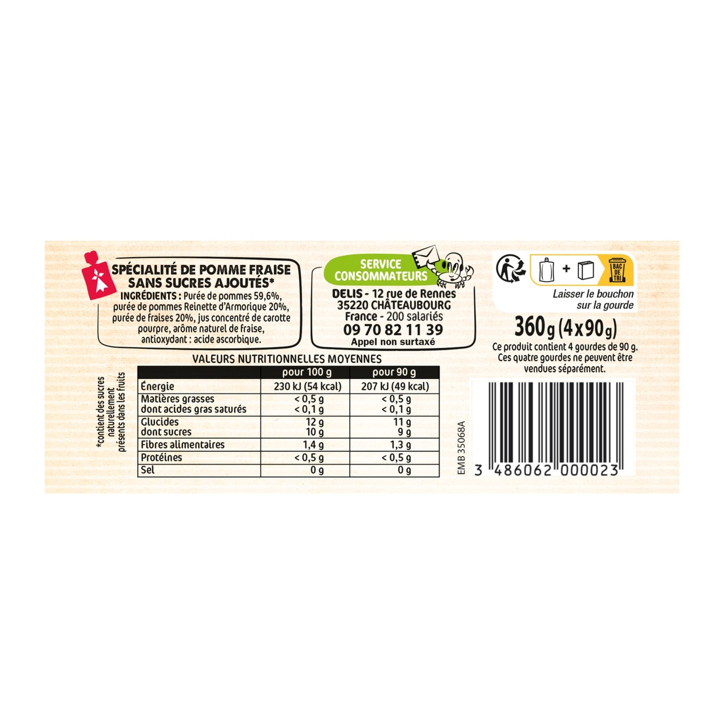 BREIZH'POM Apple Strawberry Compotes in Pouches
