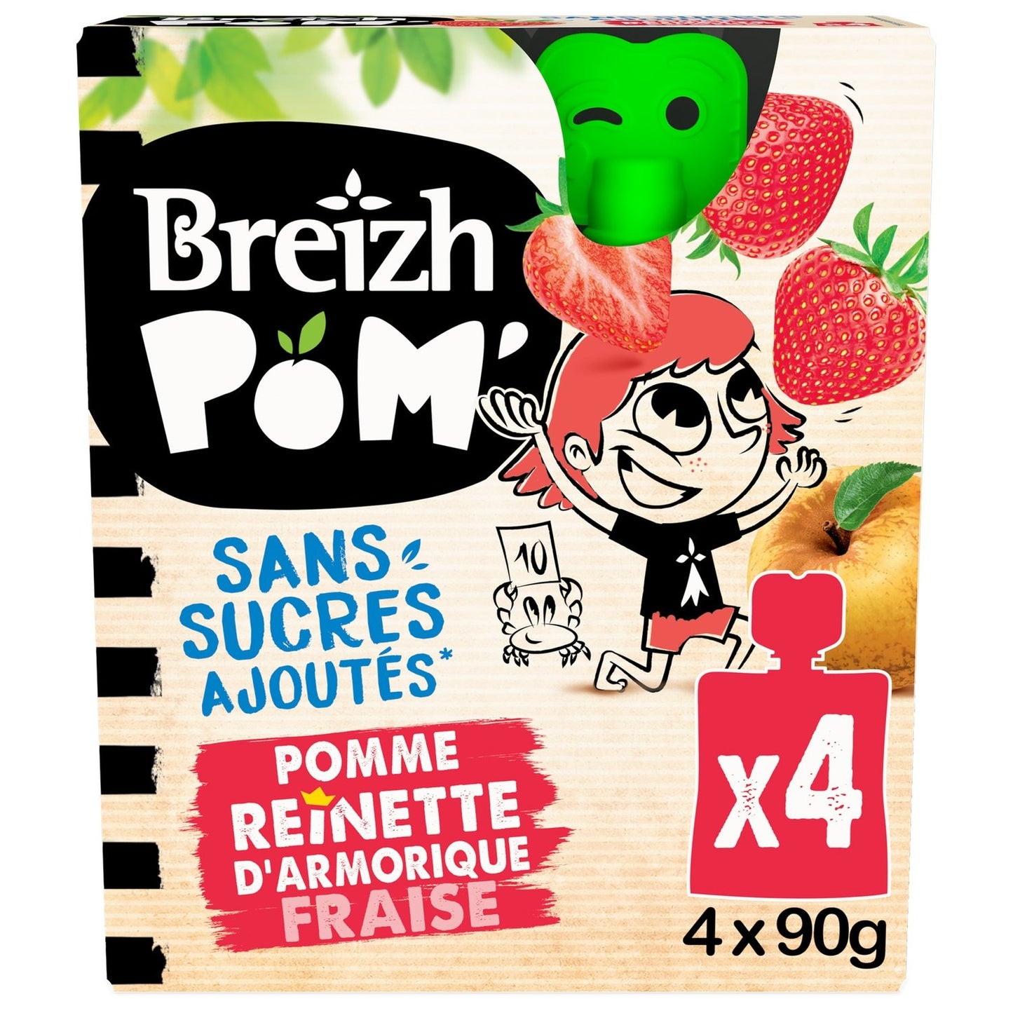 BREIZH'POM Apple Strawberry Compotes in Pouches