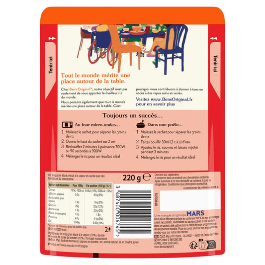 Riz Micro-Ondes Express Tomate & Huile d'Olive BEN'S ORIGINAL