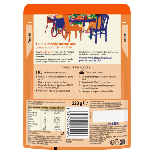 Riz Micro-Ondes Express à la Méditerranéenne BEN'S ORIGINAL
