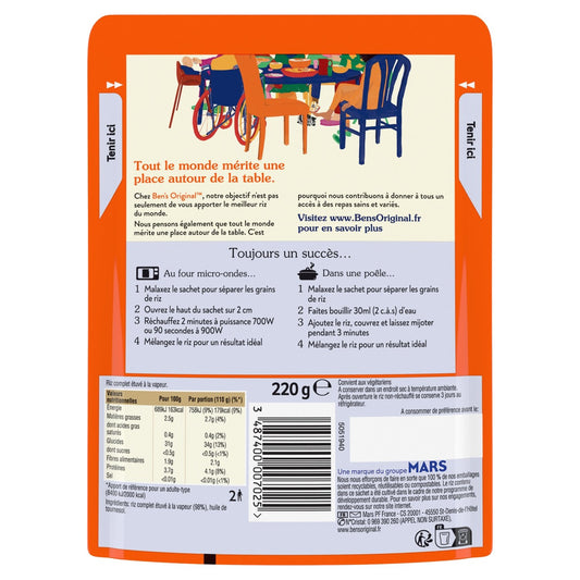 Riz Complet Micro Ondable 2 Min BEN'S ORIGINAL
