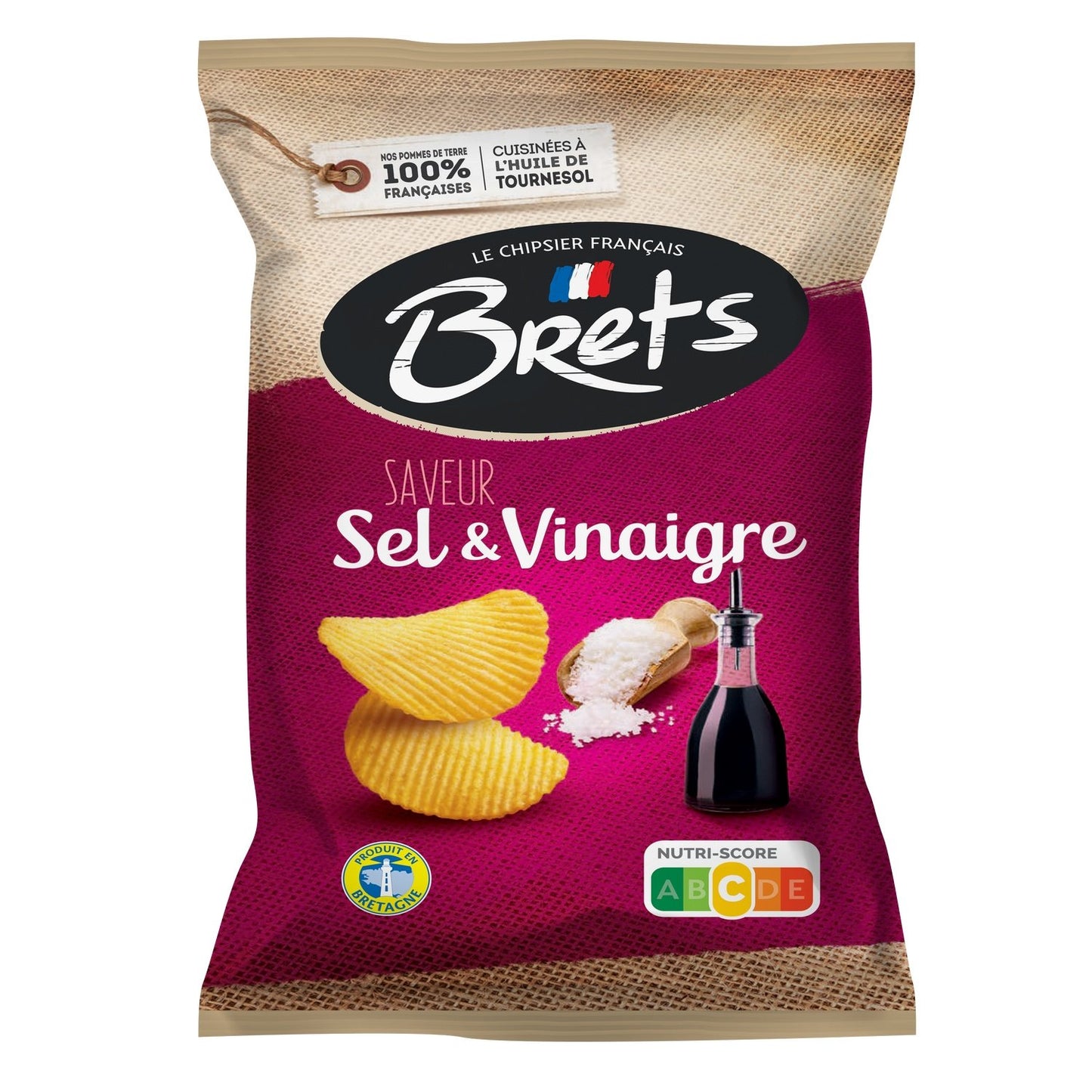 Chips Sel Vinaigre BRETS le paquet de 125g