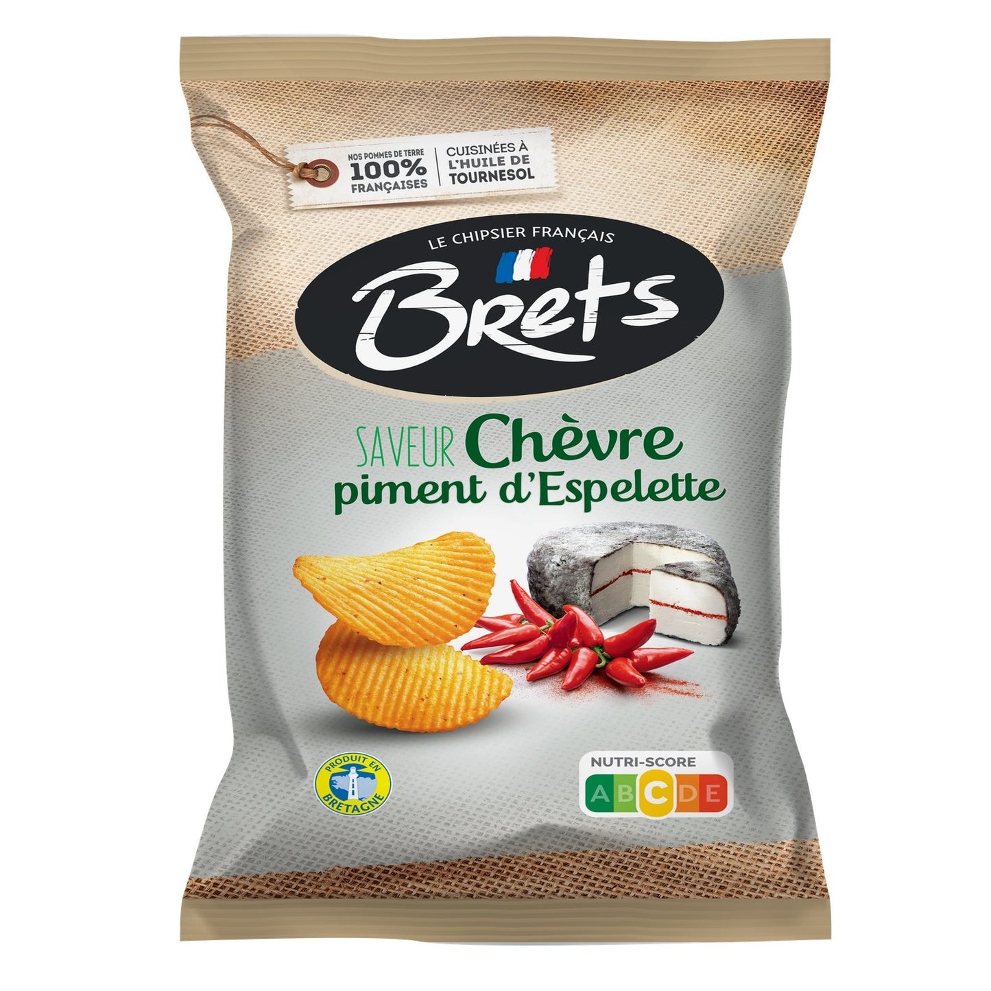 Chips Chèvre & Piment d'Espelette BRETS le paquet de 125g