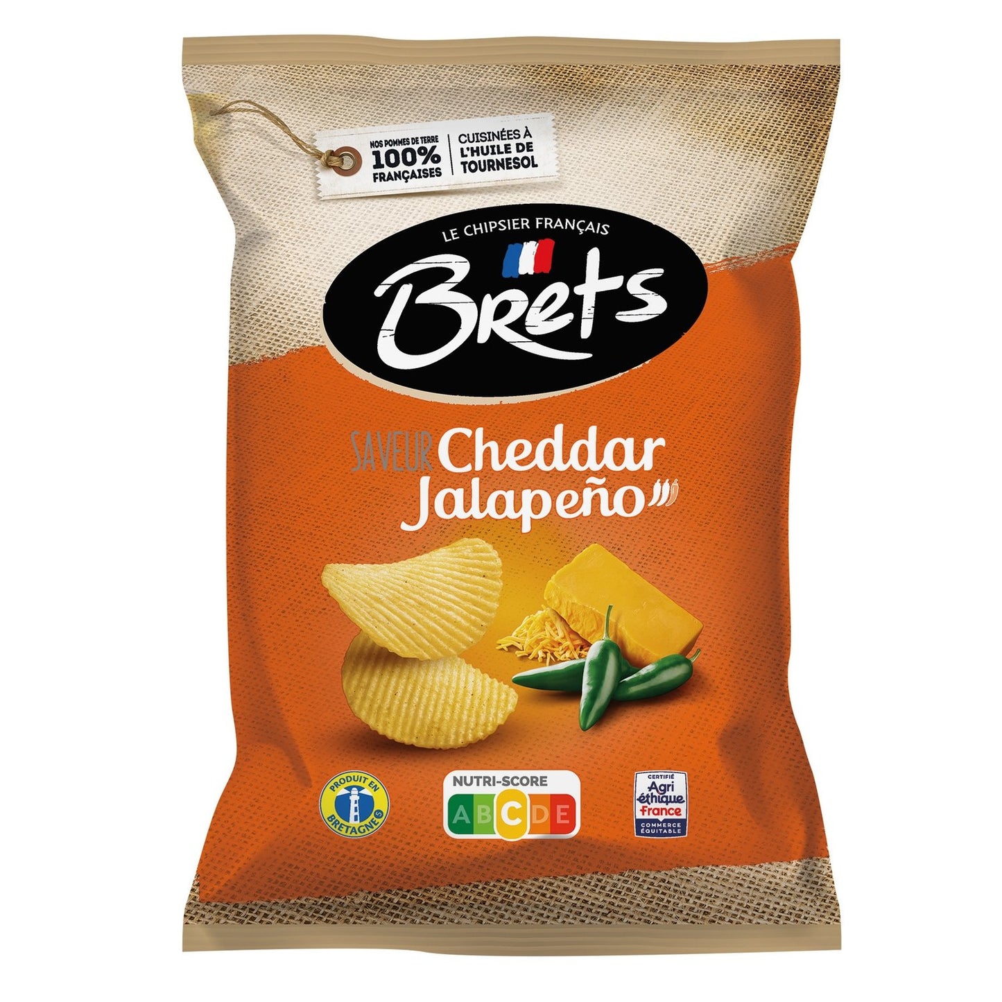 Chips Saveur Cheddar Jalapeno BRETS le sachet de 125g