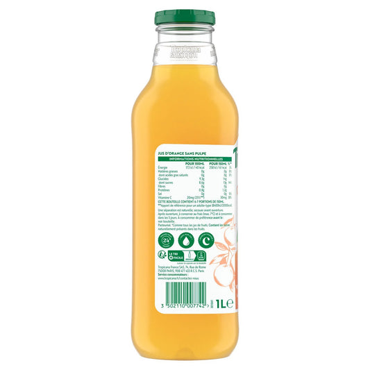 Jus d'Orange Sans Pulpe Sans Sucres Ajoutés TROPICANA