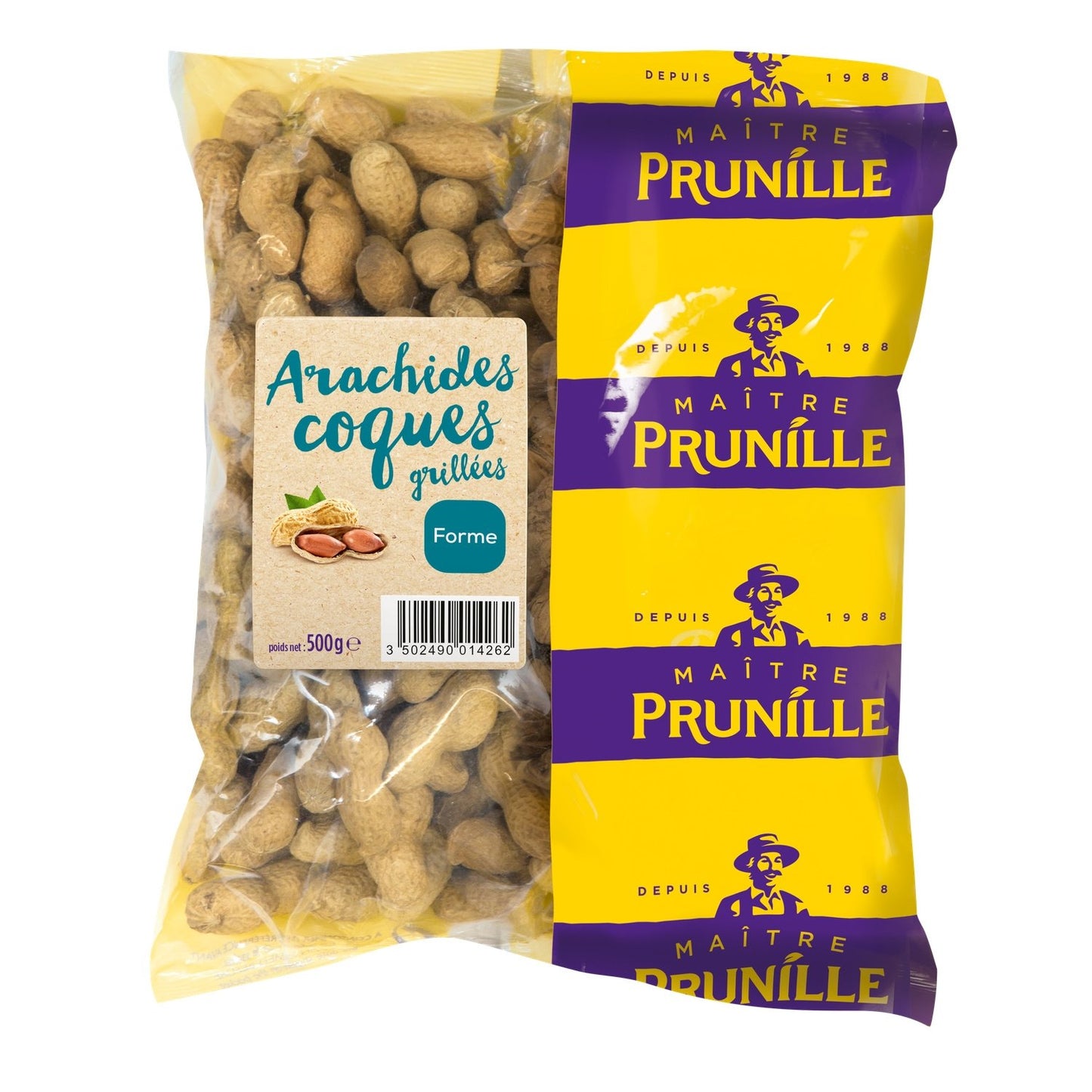 Arachides Coques Grillées MAITRE PRUNILLE le paquet de 500g