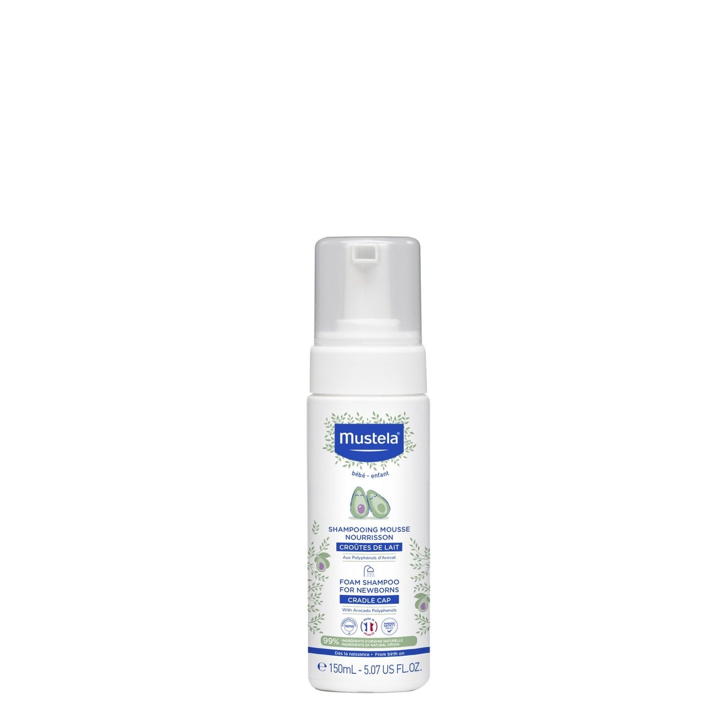 Shampoing Bébé Mousse Nourrisson Prévention Croûtes de Lait MUSTELA le flacon de 150mL